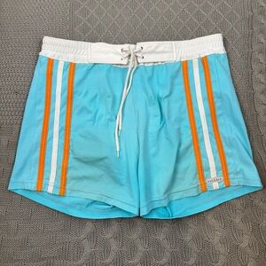 Sauvage Men’s Side Striped Swim Trunk Aqua ~ XL